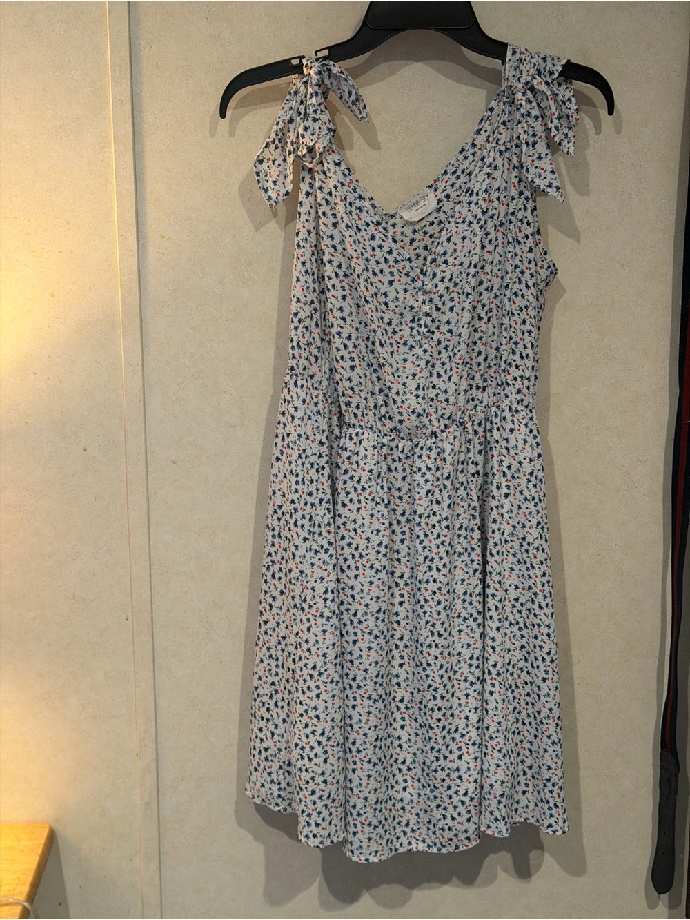 Sienna Sky White Mini Dress with Blue & Pink Floral Print